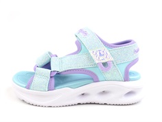 Skechers light blue/lavender glow sandal med blink